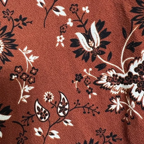 Style & Co Women's Lace Up Tie Front Long Sleeve Floral Blouse Plus 1X NWT - Picture 6 of 14